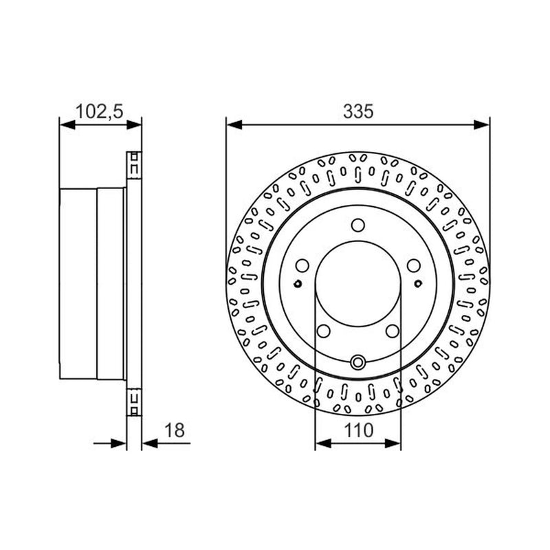 Bosch 2 x Vented Rear Brake Discs 0 986 479 U32