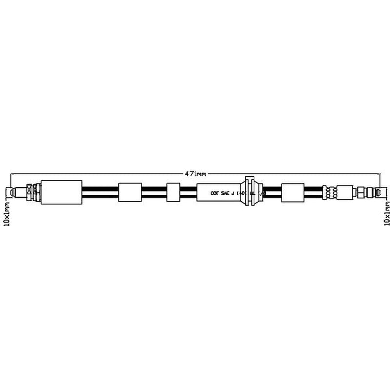 Abtex Brake Hydraulic Hose Line Front Right ABH1139R