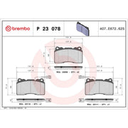 Brembo 4 x Front Brake Pad Set P23078
