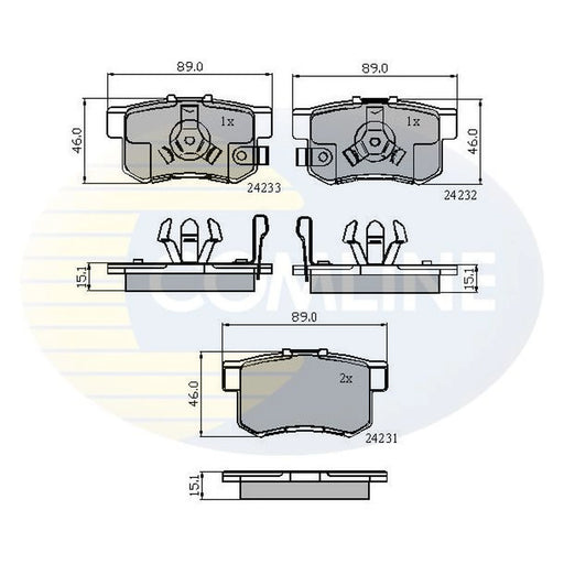 Comline 4 x Rear Brake Pad Set CBP31736