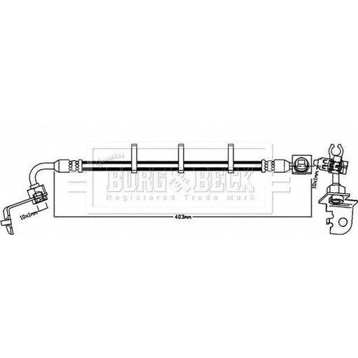 Borg & Beck Brake Hydraulic Hose Line Front Left BBH8278