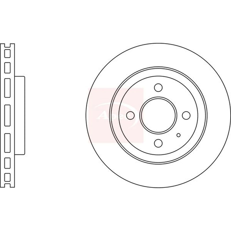 Apec 2 x Vented Front Brake Discs DSK3026