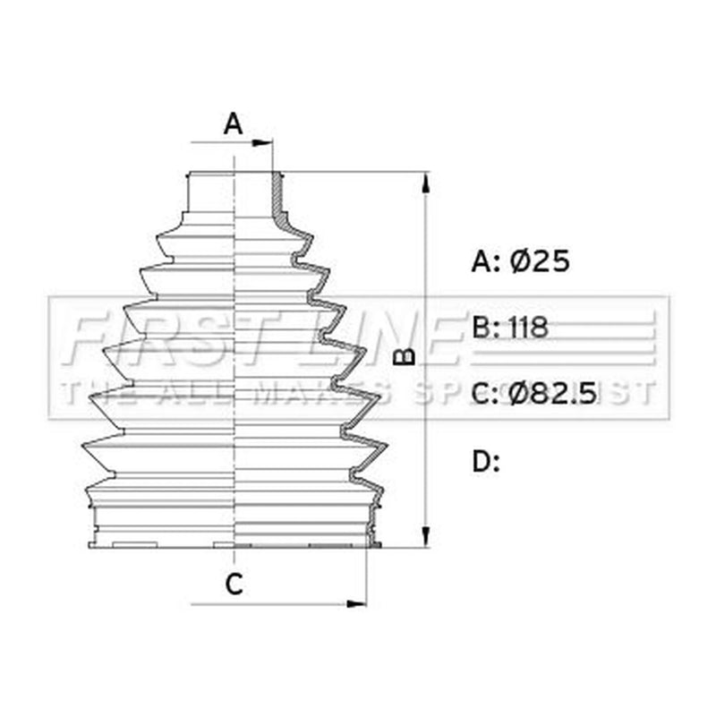 First Line Drive Shaft Bellow Kit Front Left Thermoplast FCB6417