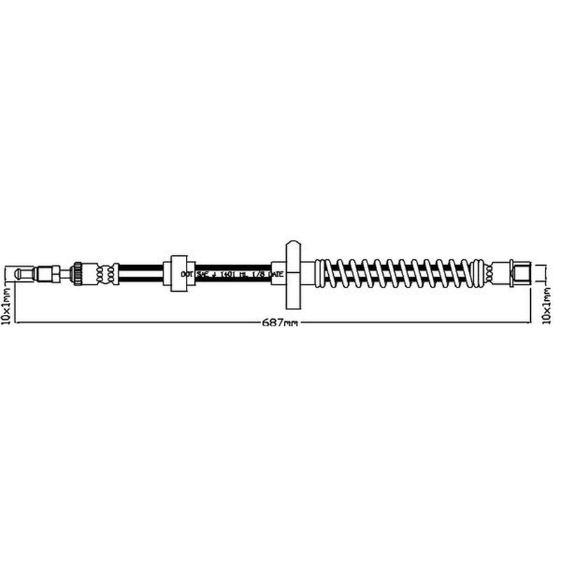 Abtex Brake Hydraulic Hose Line Rear Right ABH1176R