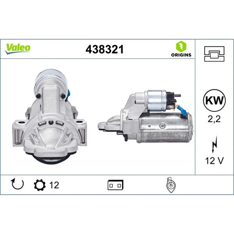 Valeo Starter Motor 12V 2.2kW 12 Teeth 438321