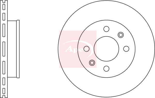 Apec 2 x Brake Disc Set Vented