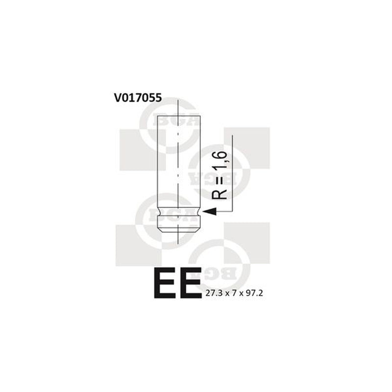 BGA Engine Exhaust Valve 27mm Head V017055