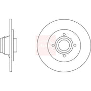 Apec 2 x Solid Rear Brake Discs DSK2813