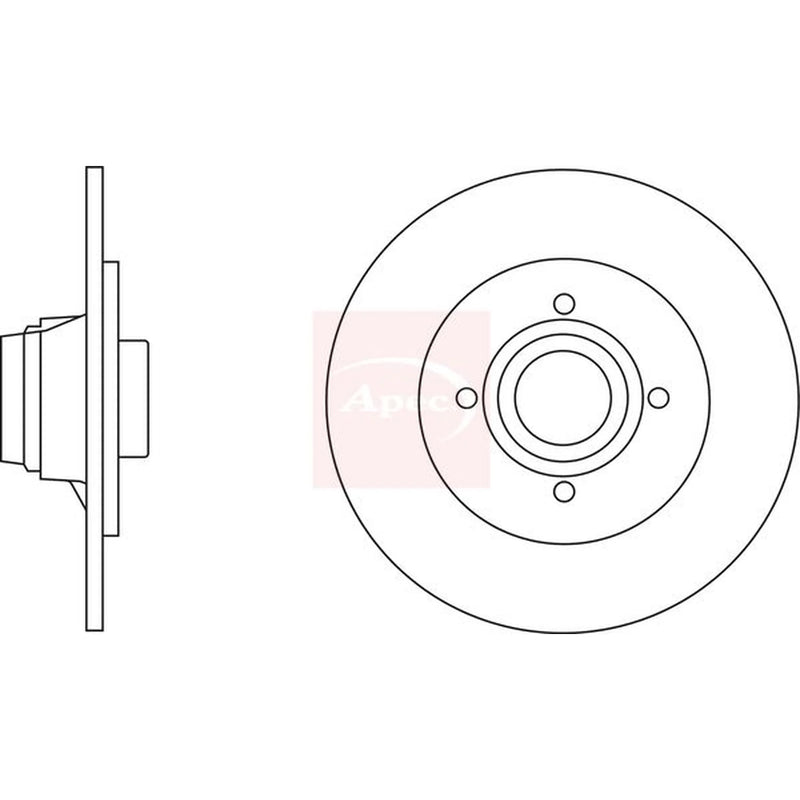 Apec 2 x Solid Rear Brake Discs DSK2813