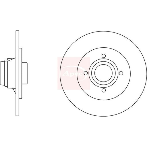 Apec 2 x Solid Rear Brake Discs DSK2813