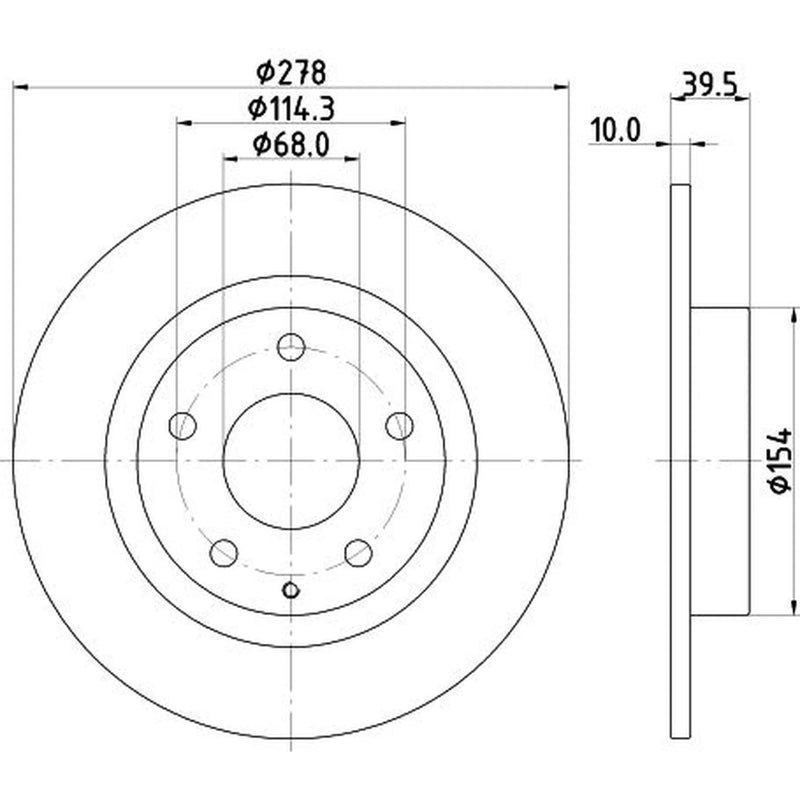 Mintex 2 x Solid Rear Brake Discs MDC2518