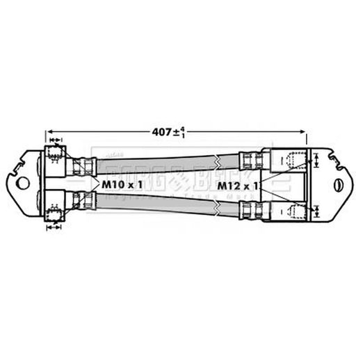 Borg & Beck Brake Hydraulic Hose Line Rear Left BBH7001