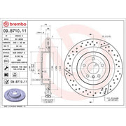 Brembo 2 x Slotted/Perforated Rear Brake Discs 09.B710.11