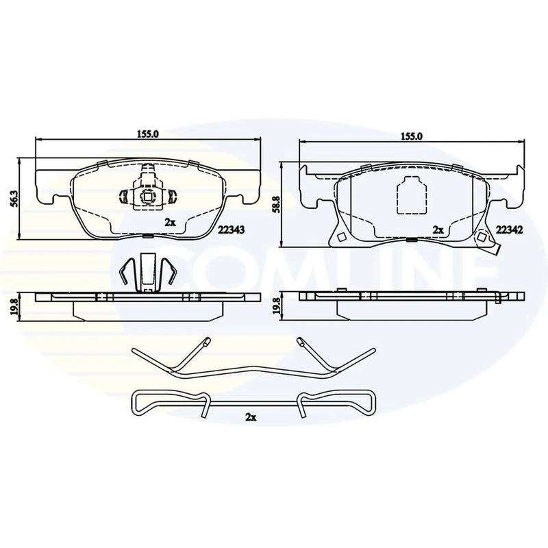 Comline 4 x Front Brake Pad Set CBP32306