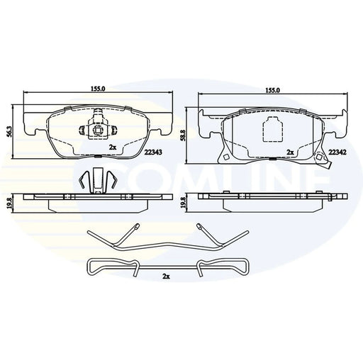 Comline 4 x Front Brake Pad Set CBP32306