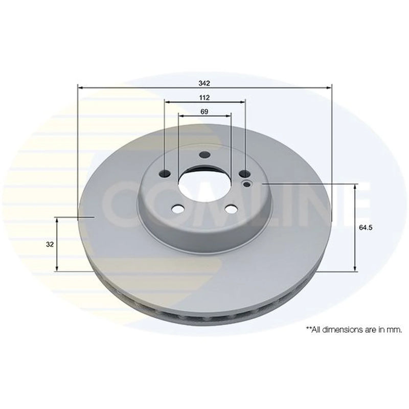 Comline 2 x Front Brake Discs ADC5031V