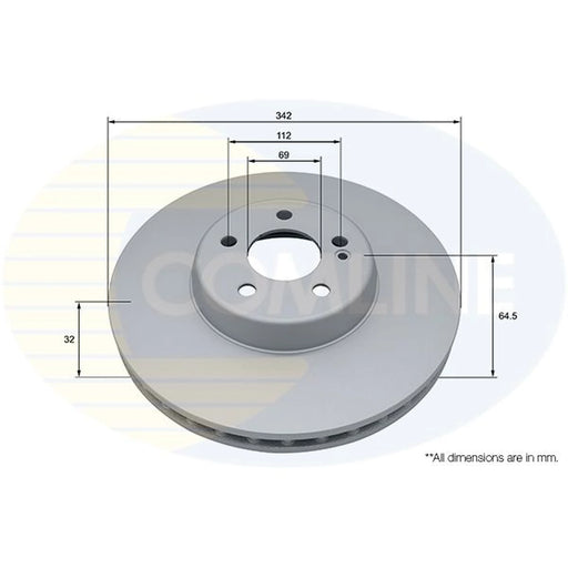 Comline 2 x Front Brake Discs ADC5031V
