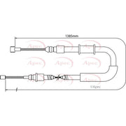 Apec Handbrake Cable Left Rear CAB1070