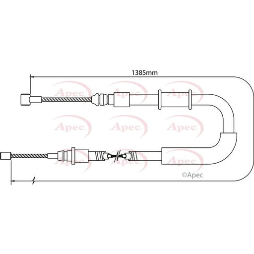 Apec Handbrake Cable Left Rear CAB1070