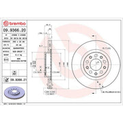 Brembo 2 x Rear Brake Discs 09.9366.21