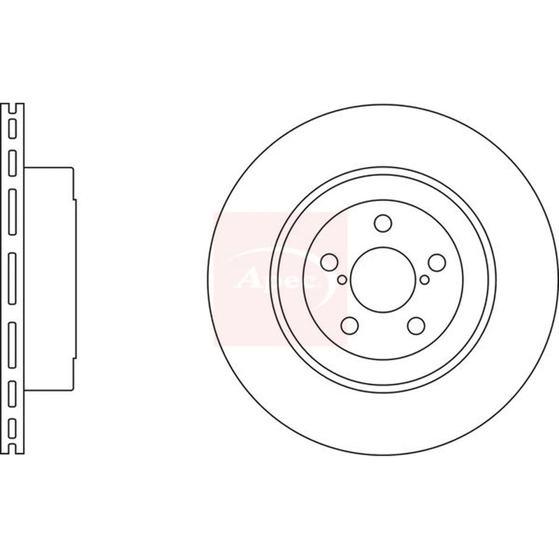 Apec 2 x Vented Rear Brake Discs DSK2372