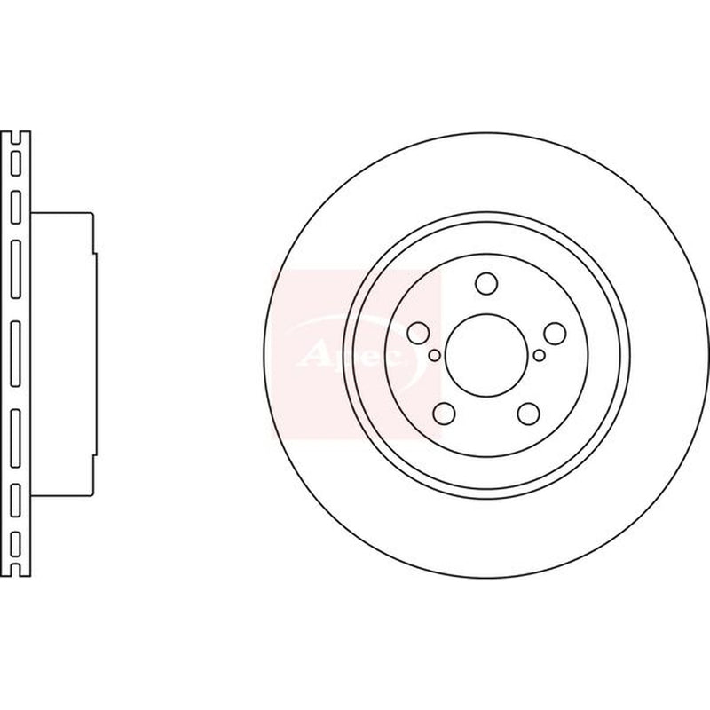 Apec 2 x Vented Rear Brake Discs DSK2372