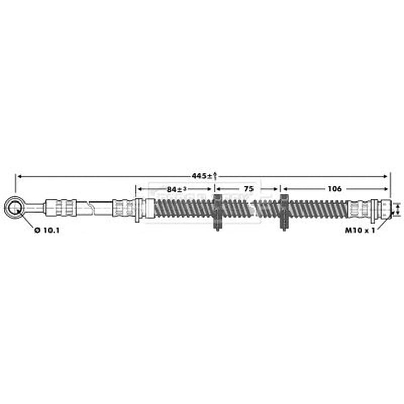 Borg & Beck Brake Hydraulic Hose Line Front Left BBH6667