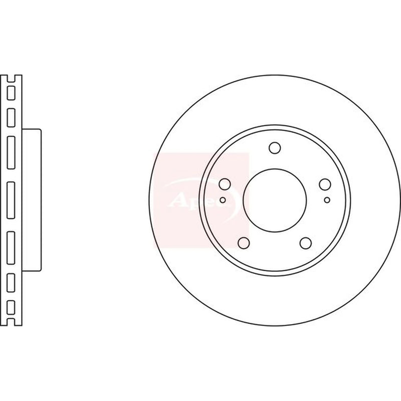 Apec 2 x Vented Front Brake Discs DSK2342