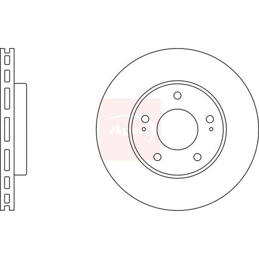 Apec 2 x Vented Front Brake Discs DSK2342