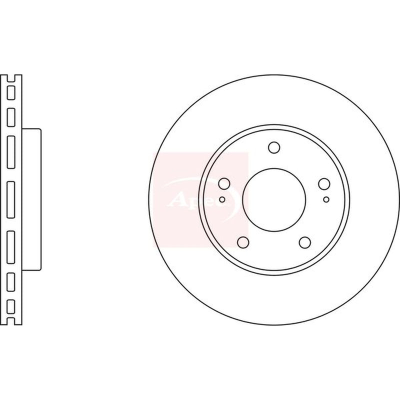 Apec 2 x Vented Front Brake Discs DSK2342