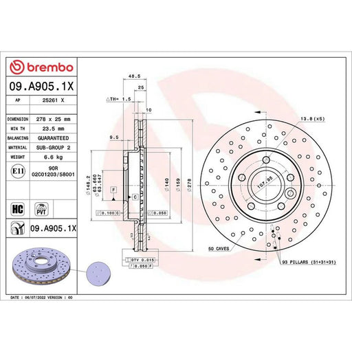 Brembo Xtra 2 x / Front Brake Discs 09.A905.1X