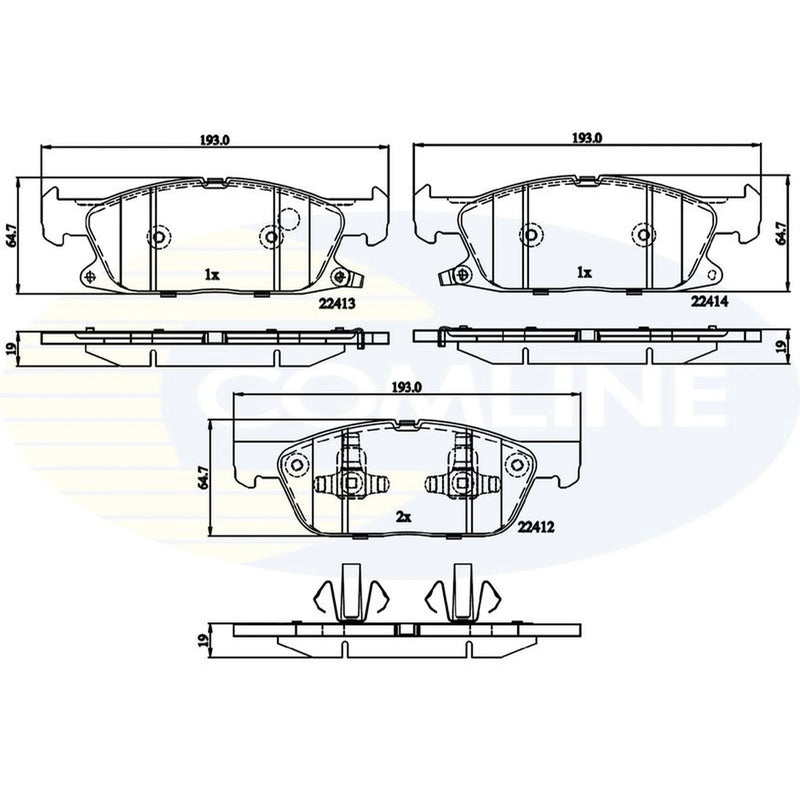 Comline 4 x Front Brake Pad Set CBP32310