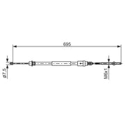 Bosch Handbrake Cable Rear 1 987 477 572