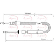Apec Handbrake Cable Left Rear CAB1034