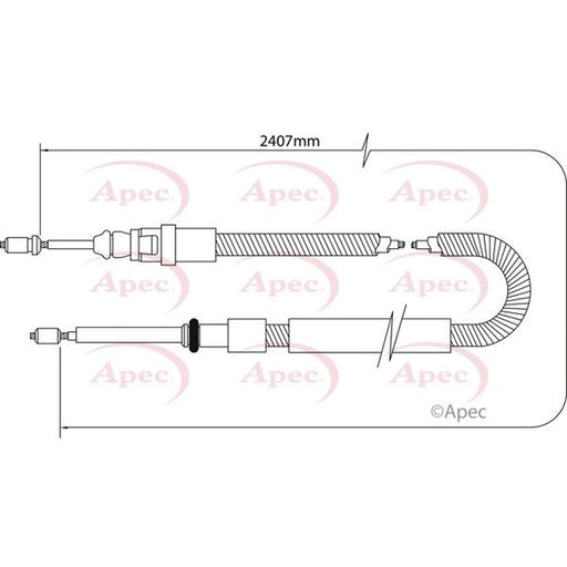 Apec Handbrake Cable Left Rear CAB1034