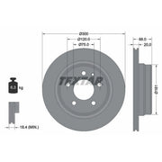 Textar 2 x Externally Vented Rear Brake Discs 92042700