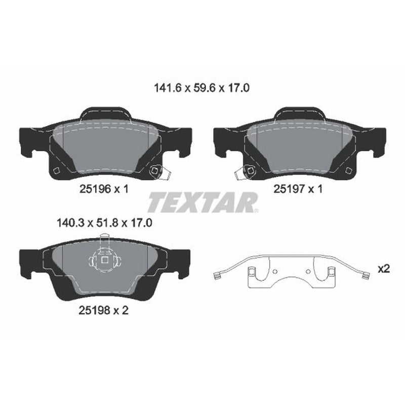 Textar Rear Brake Pad Set 2519603