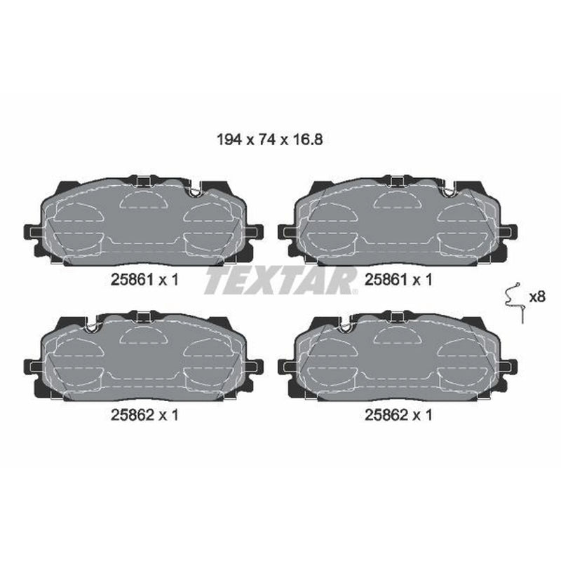 Textar Front Brake Pad Set 2586101