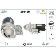 Valeo Starter Motor 12V 2.2kW Teeth 201189