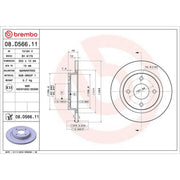 Brembo 2 x Solid Rear Brake Discs 08.D566.11