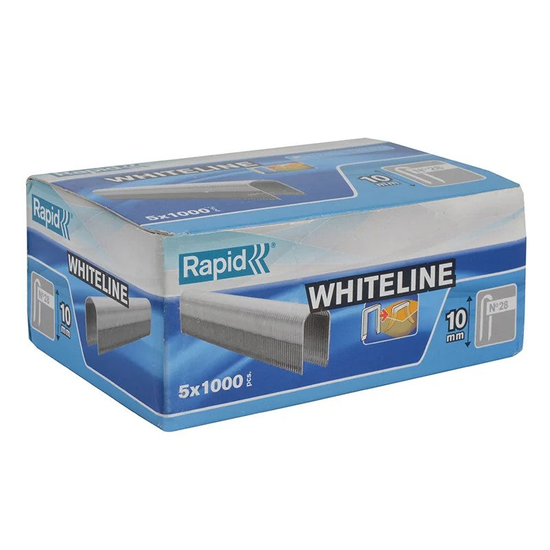 Rapid 28/10 10mm DP x 5m White Staples (Box 1000 x 5) - 11893511