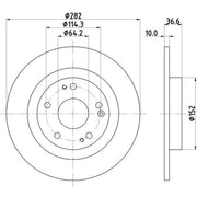 Mintex 2 x Solid Rear Brake Discs MDC2857C