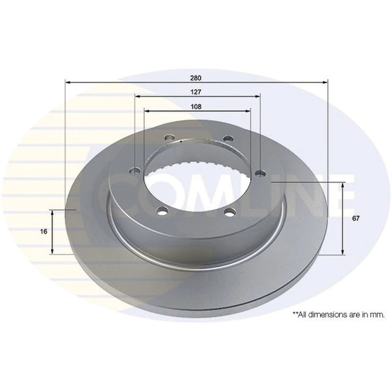 Comline 2 x Solid Rear Brake Discs ADC2937
