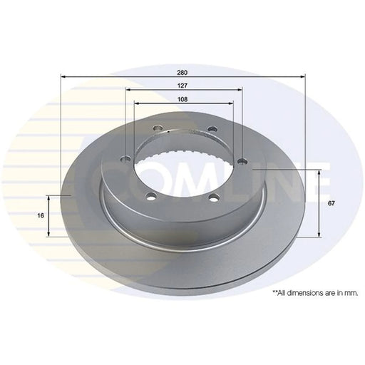 Comline 2 x Solid Rear Brake Discs ADC2937