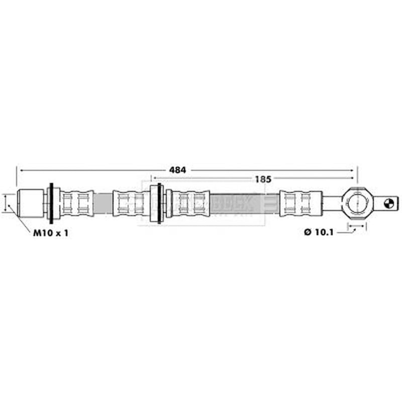 Borg & Beck Brake Hydraulic Hose Line Front Left BBH6452