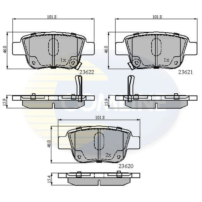 Comline 4 x Rear Brake Pad Set CBP31141