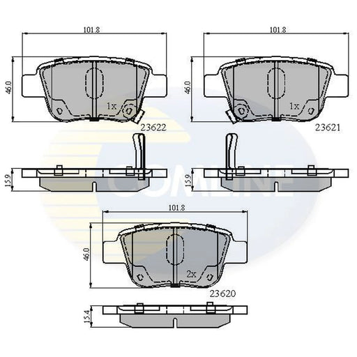 Comline 4 x Rear Brake Pad Set CBP31141