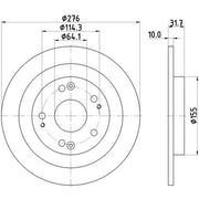 DON 2 x Solid Rear Brake Discs PCD19012