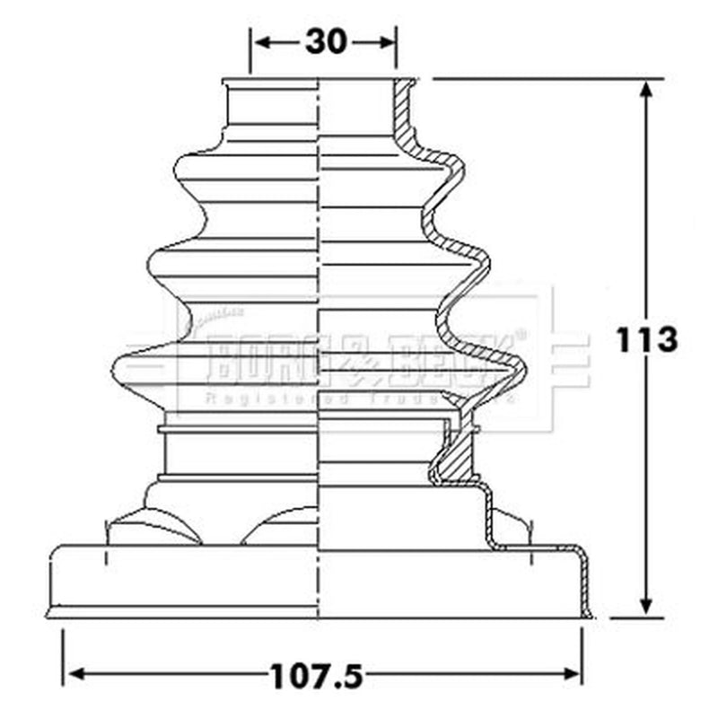 Borg & Beck Drive Shaft Bellow Kit Front Left BCB6218