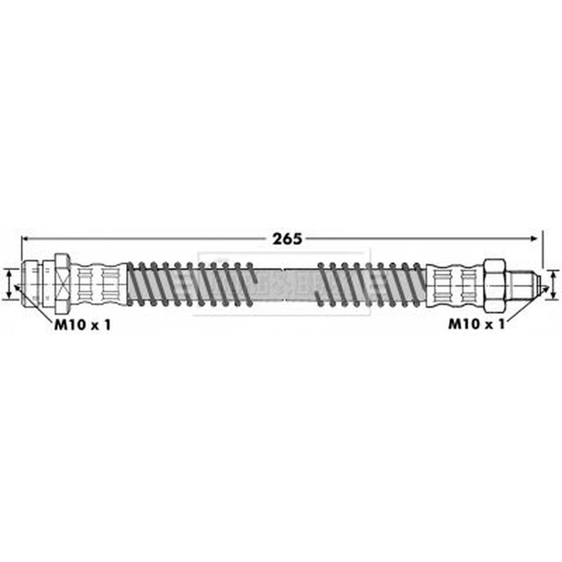 Borg & Beck Brake Hydraulic Hose Line Rear Left BBH7054